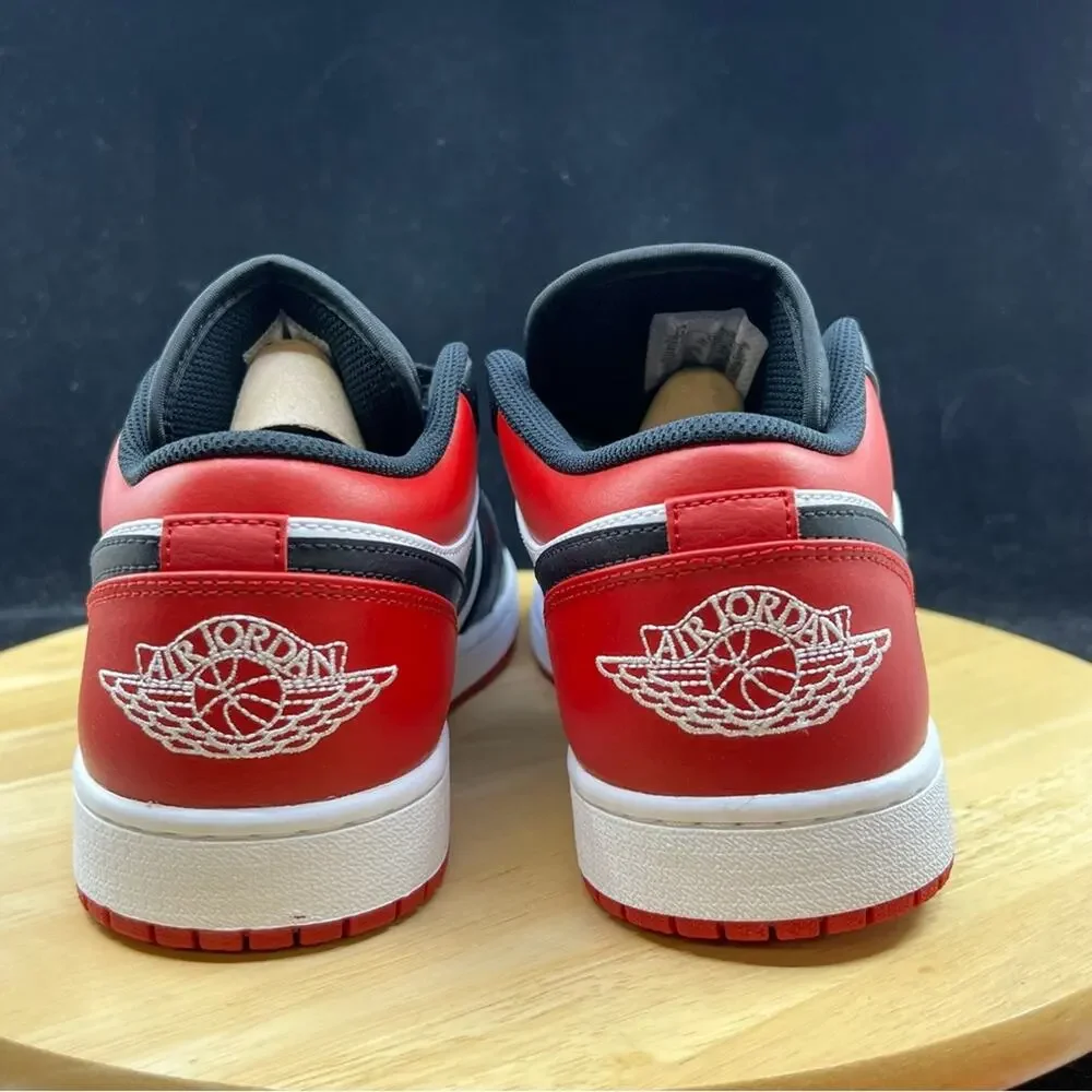 Nike Air Jordan 1 Low Shoes Bred Toe Black Red White 553558-612 Mens NEW Sz 10.5 - Picture 4 of 9